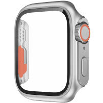 Puzdro v štýle Watch Ultra s tvrdeným sklom pre Apple Watch 45 mm - strieborné