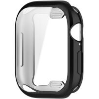 Metalické púzdro z mäkkého plastu s ochranou displeja pre Apple Watch 42mm (Series 10 / 11) - čierne