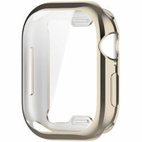 Metalické púzdro z mäkkého plastu s ochranou displeja pre Apple Watch 46mm - starlight