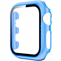 Transparentné puzdro s tvrdeným sklom pre Apple Watch 38 mm - modré