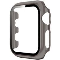 Transparentné puzdro s tvrdeným sklom pre Apple Watch 38 mm - sivé