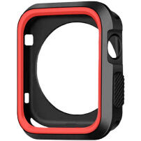 Ochranné silikónové puzdro pre Apple Watch 42mm – čiernočervené