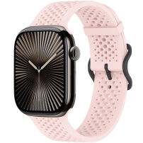 xDfind dierovaný silikónový remienok pre Apple Watch 42mm / 41mm / 40mm / 38mm - ružový