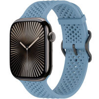 xDfind dierovaný silikónový remienok pre Apple Watch 42mm / 41mm / 40mm / 38mm - modrý