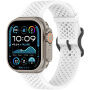 xDfind dierovaný silikónový remienok pre Apple Watch Ultra 49mm / 46mm / 45mm / 44mm / 42mm - biely