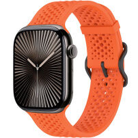 xDfind dierovaný silikónový remienok pre Apple Watch Ultra 49mm / 46mm / 45mm / 44mm / 42mm - oranžový