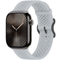 xDfind dierovaný silikónový remienok pre Apple Watch Ultra 49mm / 46mm / 45mm / 44mm / 42mm - sivý