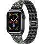 xDfind kovový remienok posiaty kamienkami pre Apple Watch 42mm / 41mm / 40mm / 38mm - čierny