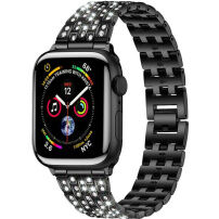 xDfind kovový remienok posiaty kamienkami pre Apple Watch 42mm / 41mm / 40mm / 38mm - čierny