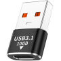 Audio, nabíjacia a dátová redukcia - USB-C na USB-A - čierna