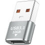 Audio, nabíjacia a dátová redukcia - USB-C na USB-A - sivá