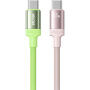WEKOME WDC-C18 opletaný nabíjací a dátový kábel - USB-C na USB-C - 1,2 m - zelenoružový