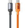 WEKOME WDC-C18 opletený nabíjací a dátový kábel - USB-C na USB-C - 1,2 m - oranžovo-sivý