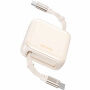 WEKOME WDC-C22 výsuvný nabíjací a dátový kábel - USB-C na USB-C - 1 m - béžový