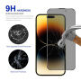 Rurihai tvrdené Anti-Spy sklo s čiernym rámčekom pre iPhone 14 Pro