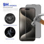 Rurihai tvrdené Anti-Spy sklo s čiernym rámčekom pre iPhone 15 Pro Max