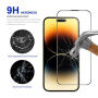 Rurihai tvrdené antireflexné 2.5D sklo s čiernym rámčekom pre iPhone 14 Pro