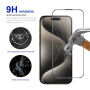 Rurihai tvrdené antireflexné 2.5D sklo s čiernym rámčekom pre iPhone 15 Pro Max