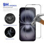 Rurihai tvrdené antireflexné 2.5D sklo s čiernym rámčekom pre iPhone 15 / 16