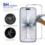 Rurihai tvrdené antireflexné 2.5D sklo s čiernym rámčekom pre iPhone 16 Pro / 17