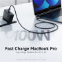 JOYROOM JR-TG11 GaN sada adaptéra s portmi 3x USB-C / USB-A a kábla USB-C na USB-C - 100W - 2 m - čierna