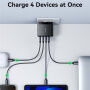 JOYROOM JR-TG11 GaN sada adaptéra s portmi 3x USB-C / USB-A a kábla USB-C na USB-C - 100W - 2 m - čierna