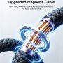JOYROOM S-A65 magnetický opletený nabíjací a dátový kábel - USB-C na USB-C - 1,2 m - čierny