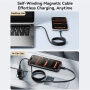 JOYROOM S-A65 magnetický opletený nabíjací a dátový kábel - USB-C na USB-C - 1,2 m - čierny