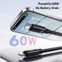 ESSAGER ES-X83 nabíjací a dátový kábel a pútko - USB-C na USB-C - 30 cm - ružový
