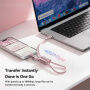 ESSAGER ES-X83 nabíjací a dátový kábel a pútko - USB-C na USB-C - 30 cm - čierny