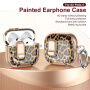 Obal s leopardím vzorom, zapínaním a karabínou pre AirPods 4 / 5 - hnedý