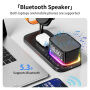 C09 3v1 magnetický bezdrôtový stojan s hodinami, reproduktorom a podsvietením pre iPhone / Apple Watch / AirPods - 25W - čierny