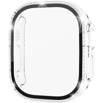xDfind púzdro posiate kamienkami s tvrdeným sklom pre Apple Watch Ultra 49mm - číre