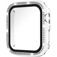 xDfind púzdro posiate kamienkami s tvrdeným sklom pre Apple Watch 46mm - číre