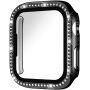 xDfind púzdro posiate kamienkami s tvrdeným sklom pre Apple Watch 46mm - čierne