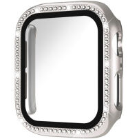 xDfind púzdro posiate kamienkami s tvrdeným sklom pre Apple Watch 44mm - starlight