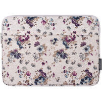 Taška s retro vzorom kvetov na iPad do 13" / MacBook do 14" - béžová