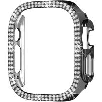 xDfind metalické púzdro posiate kamienkami pre Apple Watch Ultra 49mm - čierne