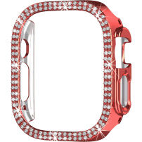 xDfind metalické púzdro posiate kamienkami pre Apple Watch Ultra 49mm - červené