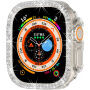 xDfind lesklé púzdro posiate kamienkami pre Apple Watch Ultra 49mm - číre