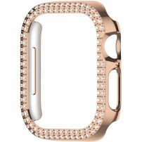 xDfind metalické púzdro posiate kamienkami pre Apple Watch 45mm - ružovozlaté