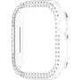 xDfind lesklé púzdro posiate kamienkami pre Apple Watch 45mm - číre