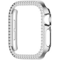 xDfind metalické púzdro posiate kamienkami pre Apple Watch 44mm - strieborné