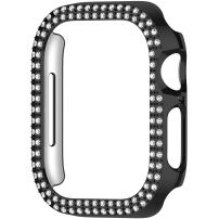xDfind metalické púzdro posiate kamienkami pre Apple Watch 41mm - čierne