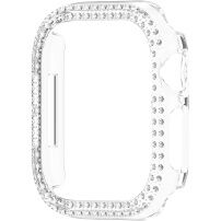 xDfind lesklé púzdro posiate kamienkami pre Apple Watch 41mm - číre