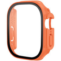 xDfind matné púzdro s tvrdeným sklom pre Apple Watch Ultra 49mm - oranžové