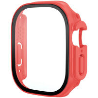 xDfind matné púzdro s tvrdeným sklom pre Apple Watch Ultra 49mm - červené