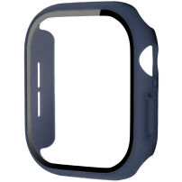 xDfind matné púzdro s tvrdeným sklom pre Apple Watch 46mm - tmavo modré