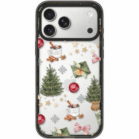Transparentný kryt s vianočným vzorom pre iPhone 17 Pro - zelený