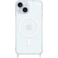 Transparentný kryt s úchytmi pre šnúrku a MagSafe pre iPhone 15 - číry